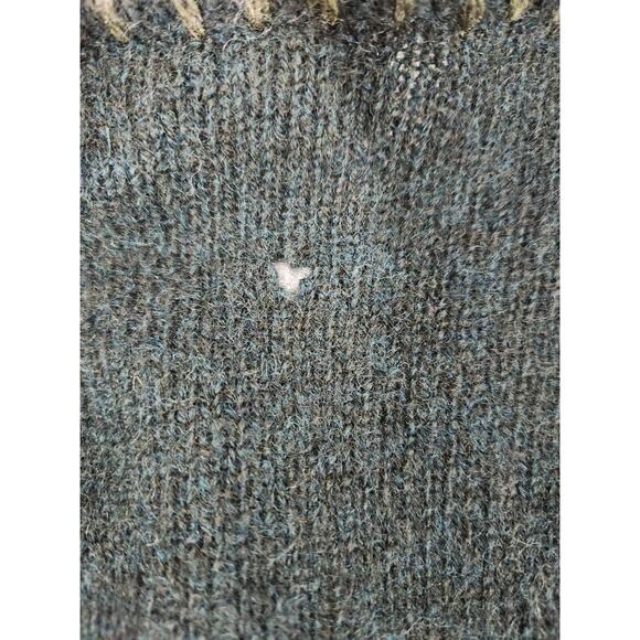 Vtg. L.L.Bean Women's Shetland Wool Embroidered Fall Leaf, Size M, Forest Green - Picture 11 of 13